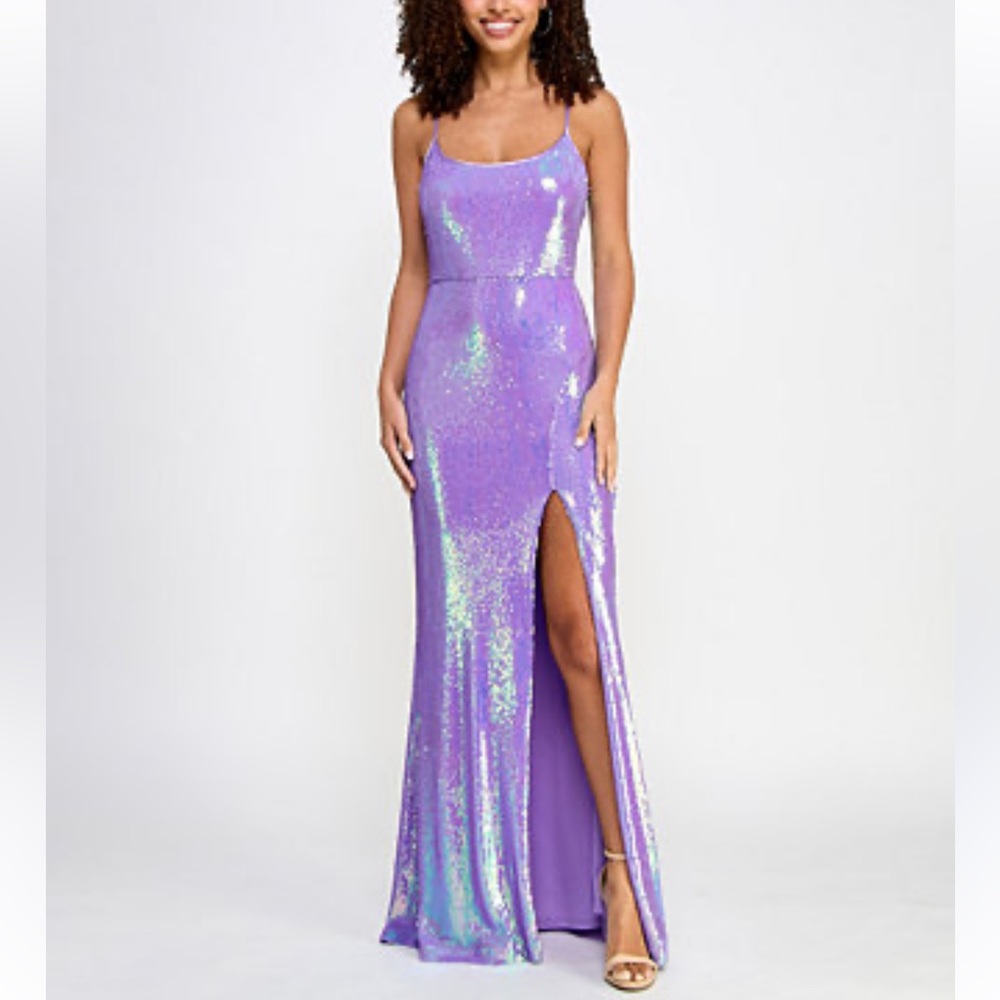 NWT Midnight Doll Purple Sequin Gown